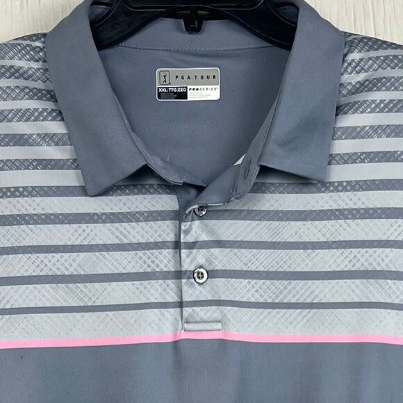 2 PGA Tour Polo shirts men’s XXL 1-Pro Series athletic fit coupe 1-PGA tour - Picture 6 of 10